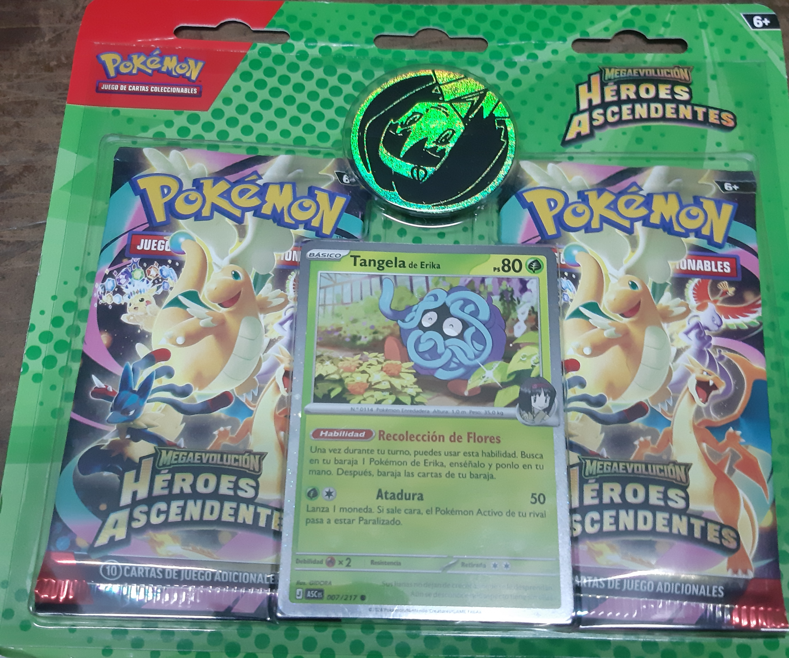 POKEMON TCG BLISTER PACK 2 + MONEDAS HEROES ASCENDIENTES